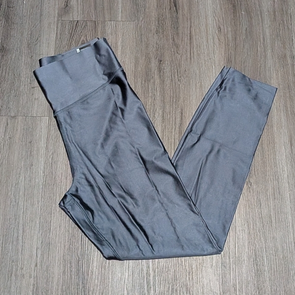 Victoria's Secret Glossy Tech Liquid Shine Leggings Sz XL NWT Dark Steel - Picture 3 of 7